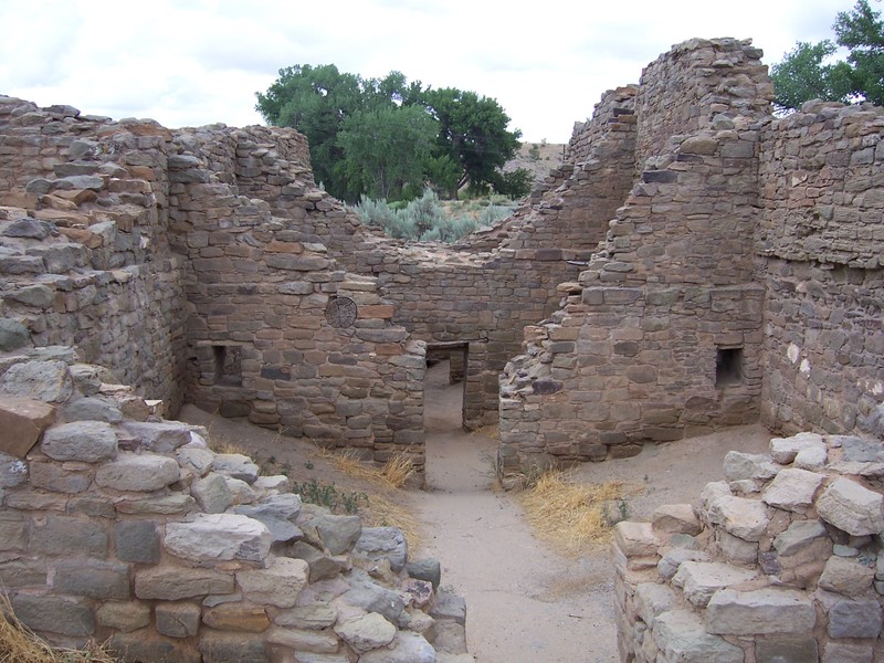 Interior walls in the Aztec Ruins