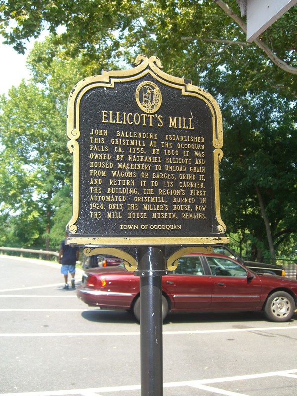 "Ellicott's Mill" Marker at the Mill House