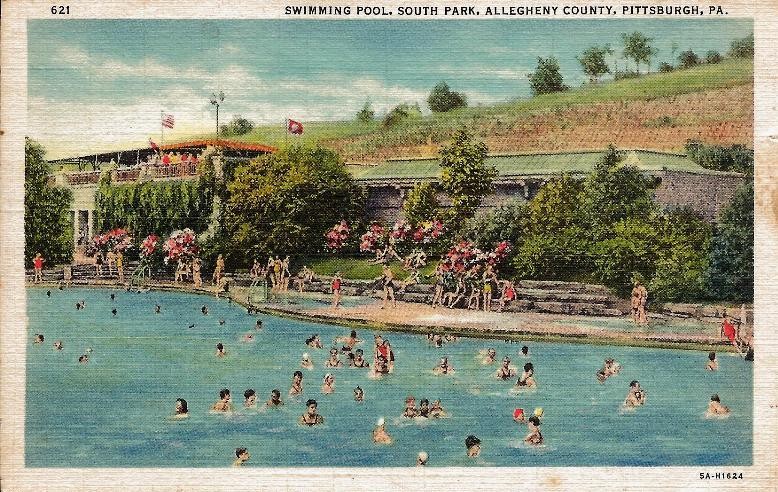 This picture shows the Corrigan Drive pool in 1943. This pool, like many others, were legally open to all races but in practice, African Americans were unwelcome.  IU