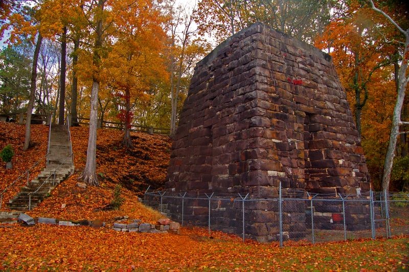 A modern photo of the furnace taken in autumn.