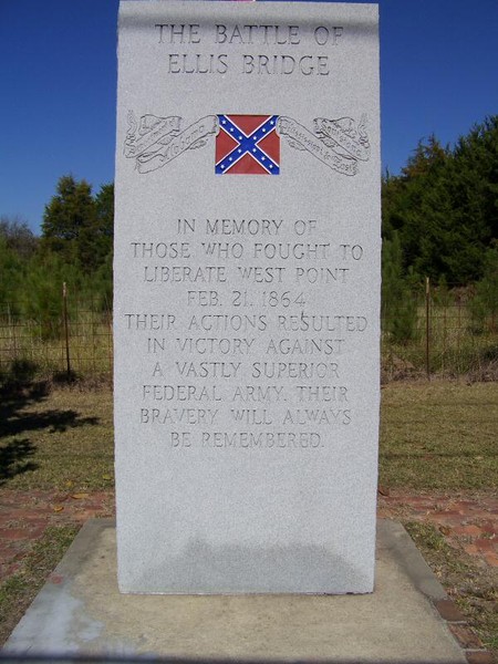 A memorial structure built on the site of the battle, commemorating those who fought at the battle as well as recognizing the success of Nathan Bedford Forrest's unit that subdued a surprisingly overwhelming Union force. 