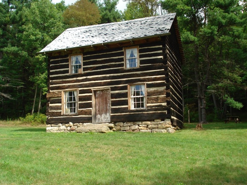 A more close-up view of the Knox Cabin, taken present-day.