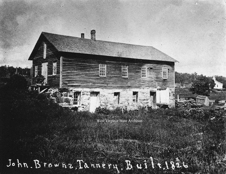 A photo taken during the time of John Brown, that shows what the tannery originally looked like. 