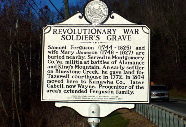 Historical marker near grave site.