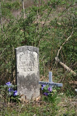 Photo of headstone at grave.