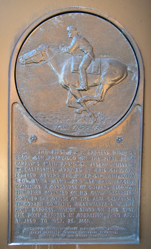 The marker can be found on Clay Street west of its intersection with Montgomery Street 