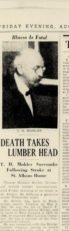 Mohler Obituary in Charleston Daily Mail