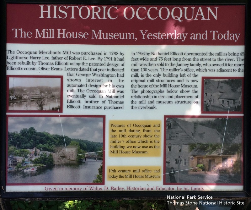 "Historic Occoquan: The Mill House Museum, Yesterday and Today" Marker at the Mill House