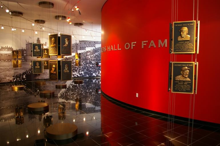 Reds Hall of Fame entrance hall. 