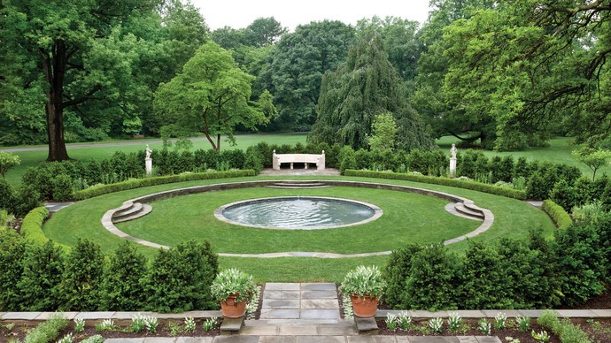 Aerial view of part of the famous gardens