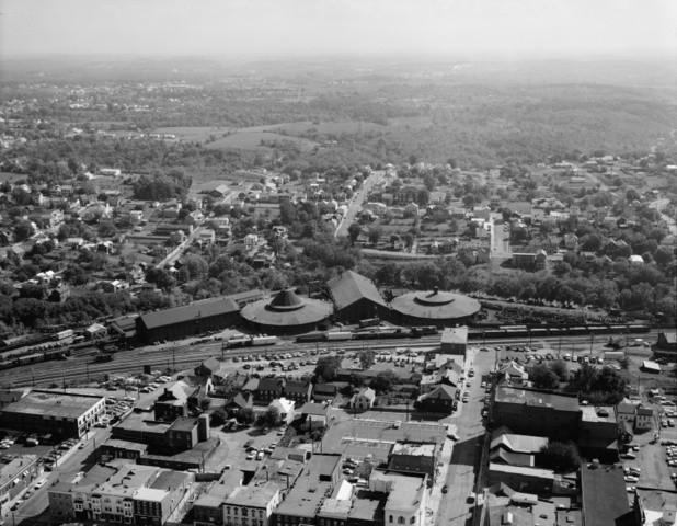 Birdseye view of the B&O Roundhouses in Martinsburg, West Virginia. 