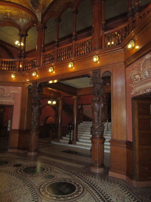 The hand-carved columns in the former lobby rotunda-now a part of Flagler College