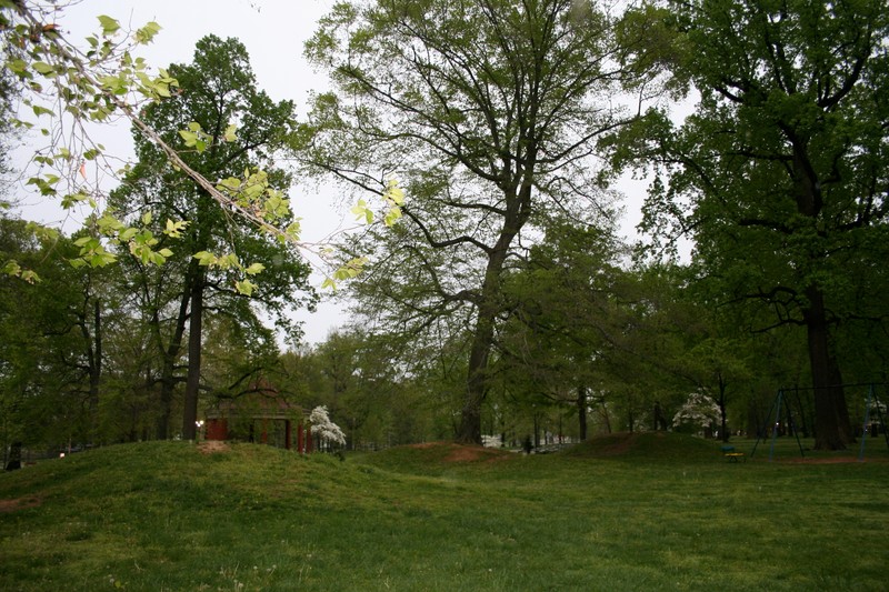 Photo of the Adena mounds in Ashland Central Park.