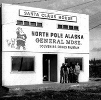 By 1952, the Millers had decided to build a trading post thirteen miles south of Fairbanks, in an area newly dubbed “North Pole.” One day he was recognized as Santa Claus and he was inspired to change the store to the Santa Claus House.