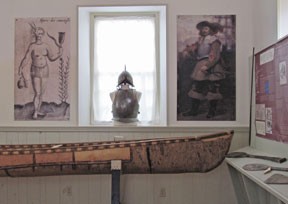 Birch bark canoe on exhibit