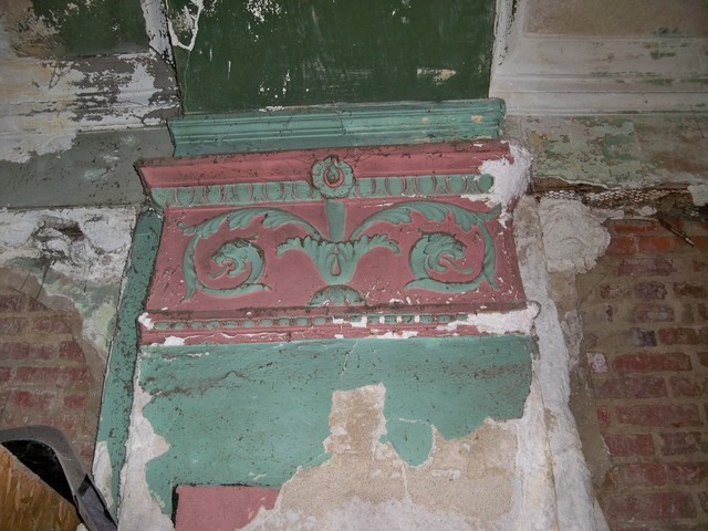 The capital for one of the columns inside the theater