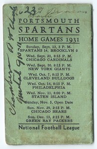 Spartans home schedule 1931