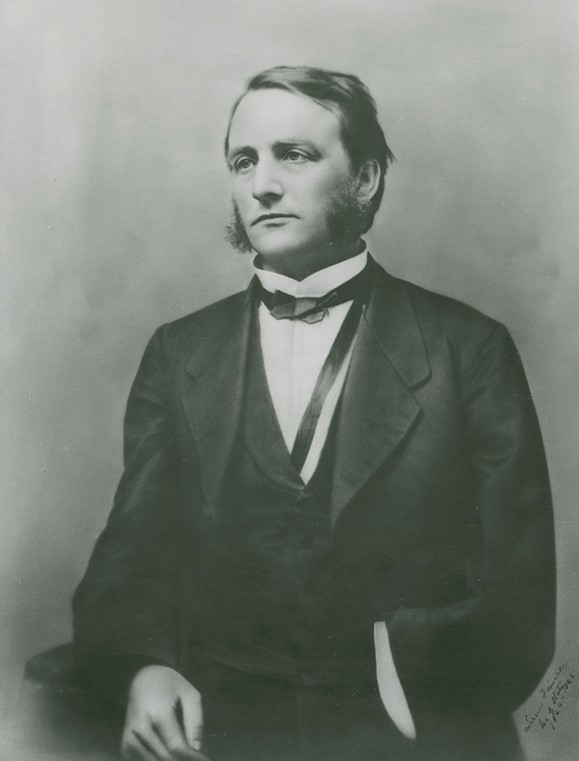 Photograph of Major and Governor of Wisconsin, Lucius Fairchild. The photograph was taken several years after his left arm was amputated from a wound received during the Battle of Gettysburg.