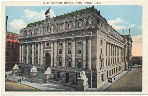 The original U.S. Custom House before it was abandoned and then restored