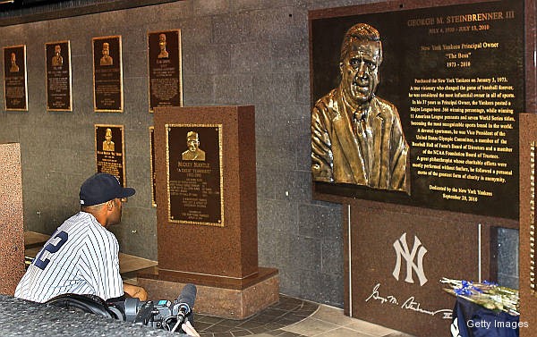 George Steinbrenner's plaque at Monument Park. 