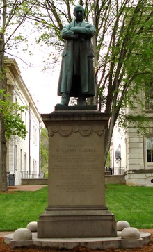 Statue of William Goebel. Kentucky Governor assassinated on the grounds of the Old Capital in 1900. 