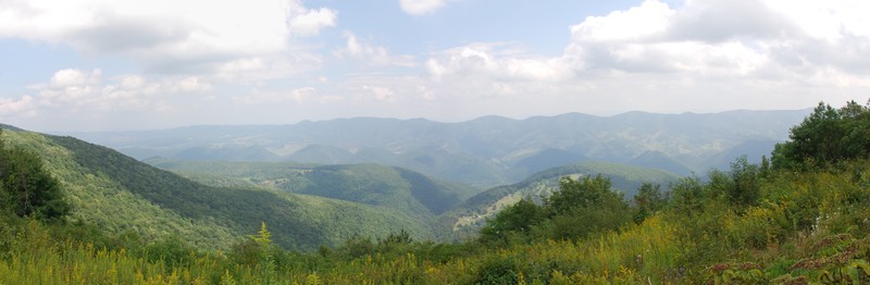 This is a view from Spruce Knob. One can see many other knobs and mountain peaks from this elevation. 
