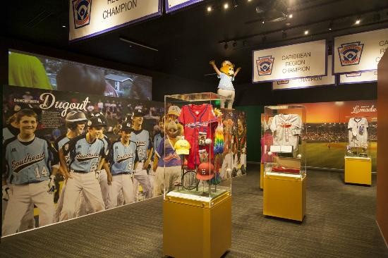 Artifacts on display at the Little League Museum.