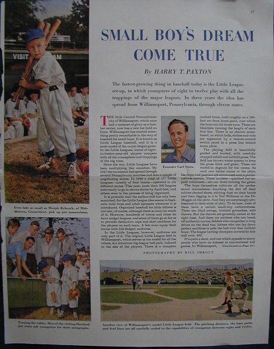Article on one of the young players in the Little League.