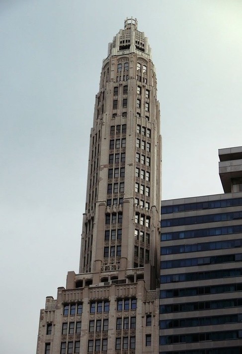 Mather Tower, with its tall "spire-like" tower, provides one of the most 
dramatic examples of the influence of the 1923 Chicago Zoning Ordinance on the design of Chicago skyscrapers in the 1920s.  
