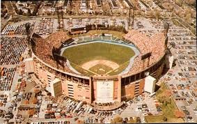 An aerial view of the stadium, which was demolished in 2001. 