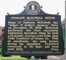 Historical marker outside of McDowell Hoyuse