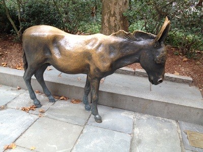 Statue of the Donkey outside the front of Old City Hall