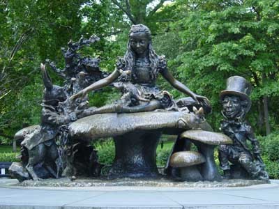 Children are encouraged to touch, and even climb on the statue. 