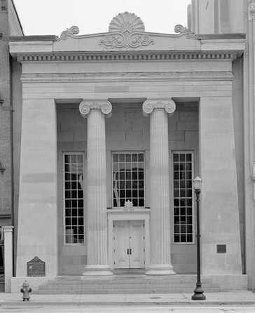 Front facade of the Old Bank. 