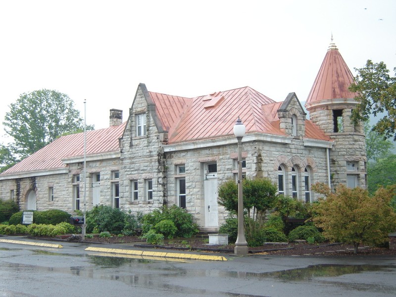 Outside the Fort Payne Depot Museum