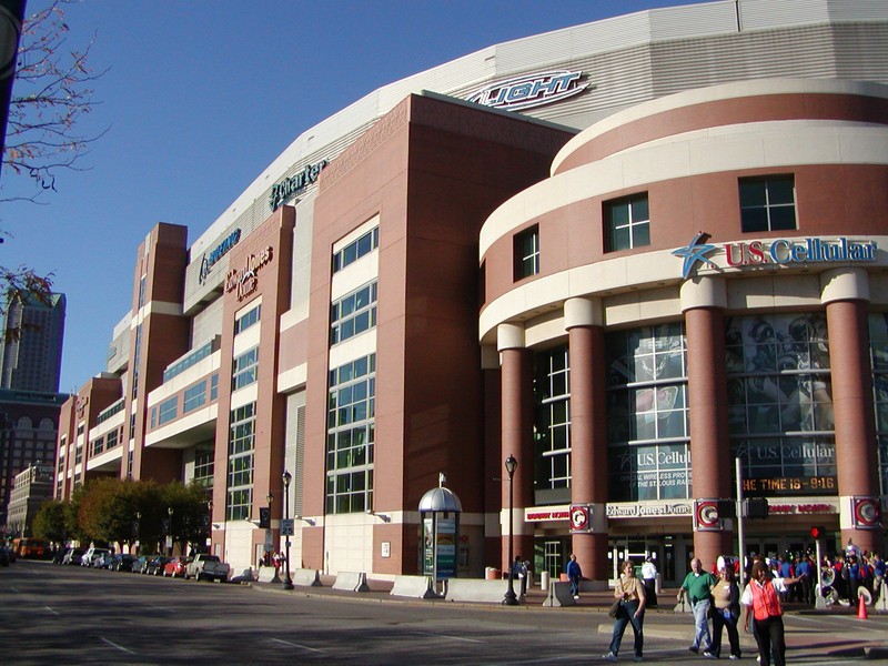 Street view of the Edward Jones Dome. 