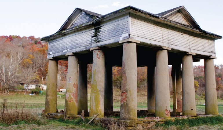 Despite it's crumbling stone, bricks, and wood, the pavilion has miraculously stood the test of time and elements.