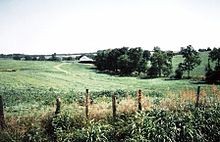 Looking across battlefield