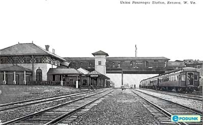 The N & W railroad depot at Kenova in the early 1900s.