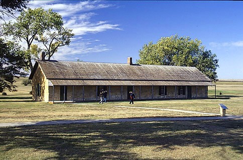 Preserved buildings include this guardhouse which is open to the public.