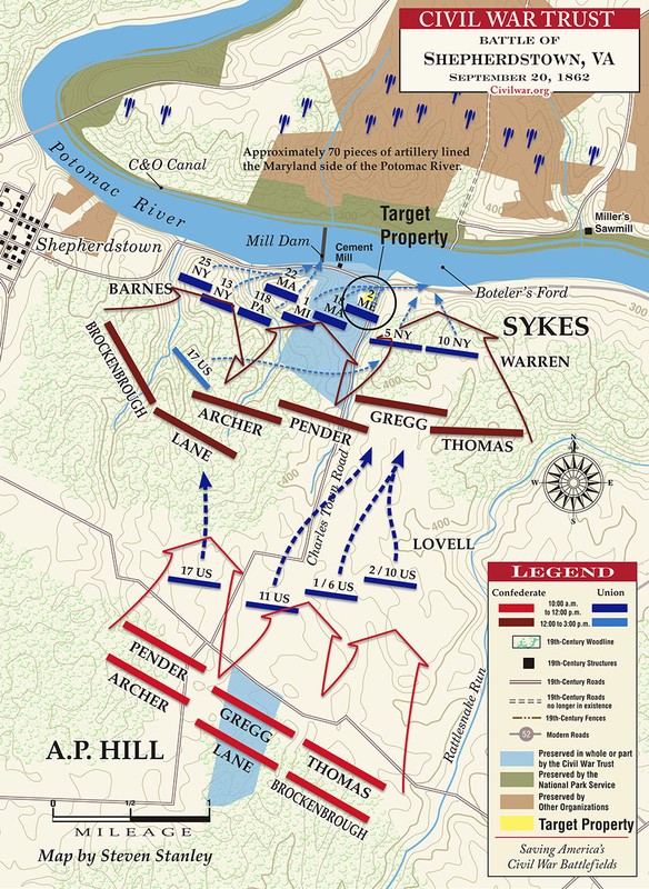 Map of the Battle of Shepherdstown by the Civil War Trust