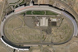 An overhead view of track.