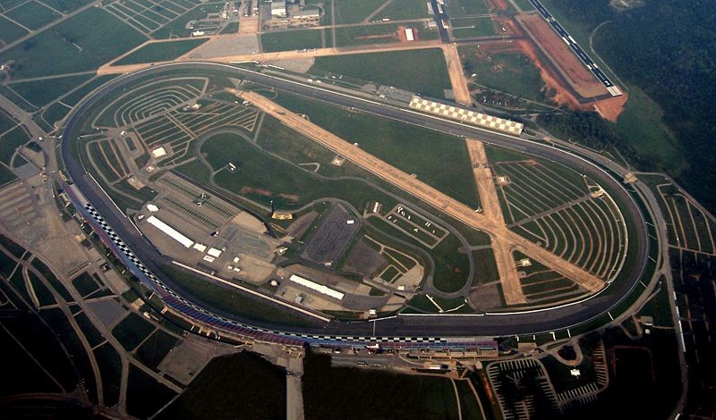 An overhead view of the track.