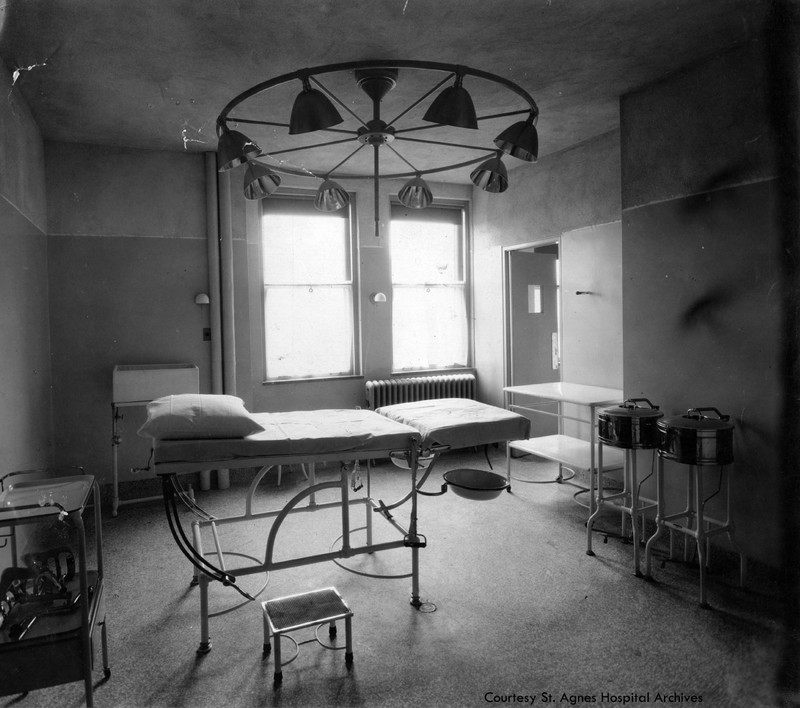 Delivery room at St. Agnes Hospital, c. 1925.