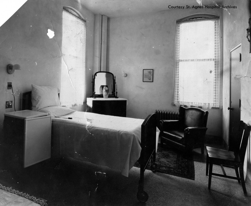 Private room at St. Agnes Hospital, c. 1925.