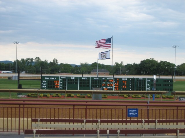 This is the tote board for keeping score at the Charles Town Races.