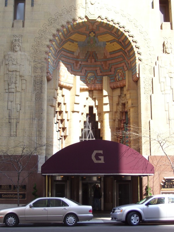 An exterior arches of the Guardian Building. 