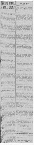 November 22, 1919 Daily Progress article on the unveiling. Courtesy of the Virginia Center for Digital History at the University of Virginian.