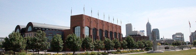 Outside at the NCAA Hall of Champions 