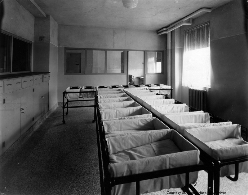 Nursery at St. Agnes Hospital, c. 1925.